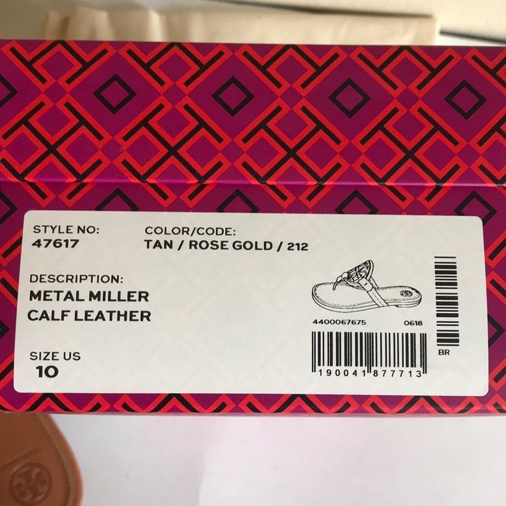 NEW Tory Burch Metal Miller Leather Sandals - Picture 9 of 9